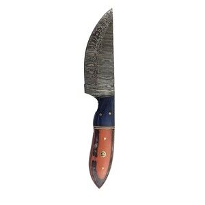 Damascus Steel Hunting Knife Fixed Blade w/ Leather Sheath New